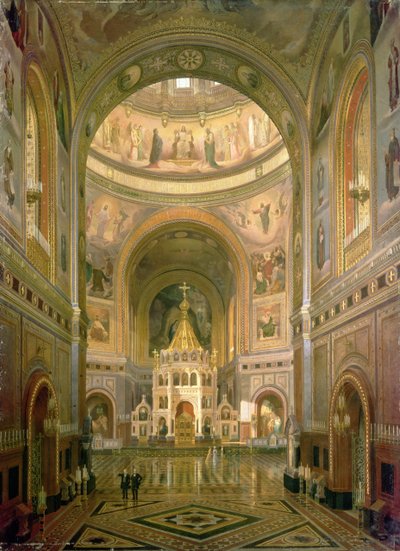 Innenraum der Kirche Christi des Erlösers in Moskau, 1883 von Fedor Andreevich Klages